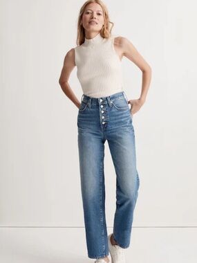 Madewell The Perfect Vintage Straight Leg Women’s Jeans in Medium Blue